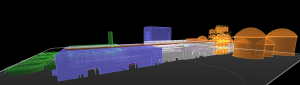 Modèlisation 3D d'un site industriel, comprenant des bâtiments adiministratifs, au sein de la GMAO Altair Enterprise