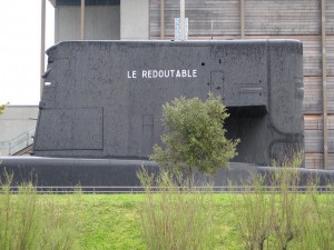 Le Redoutable,  premier sous-marin nucléaire Français, fièrement exposé à la Cité de la Mer de Cherbourg.